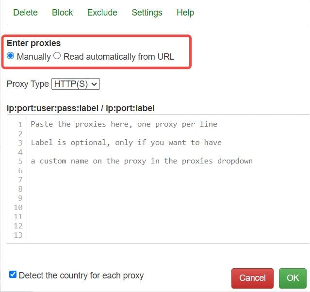 Set up proxy rules