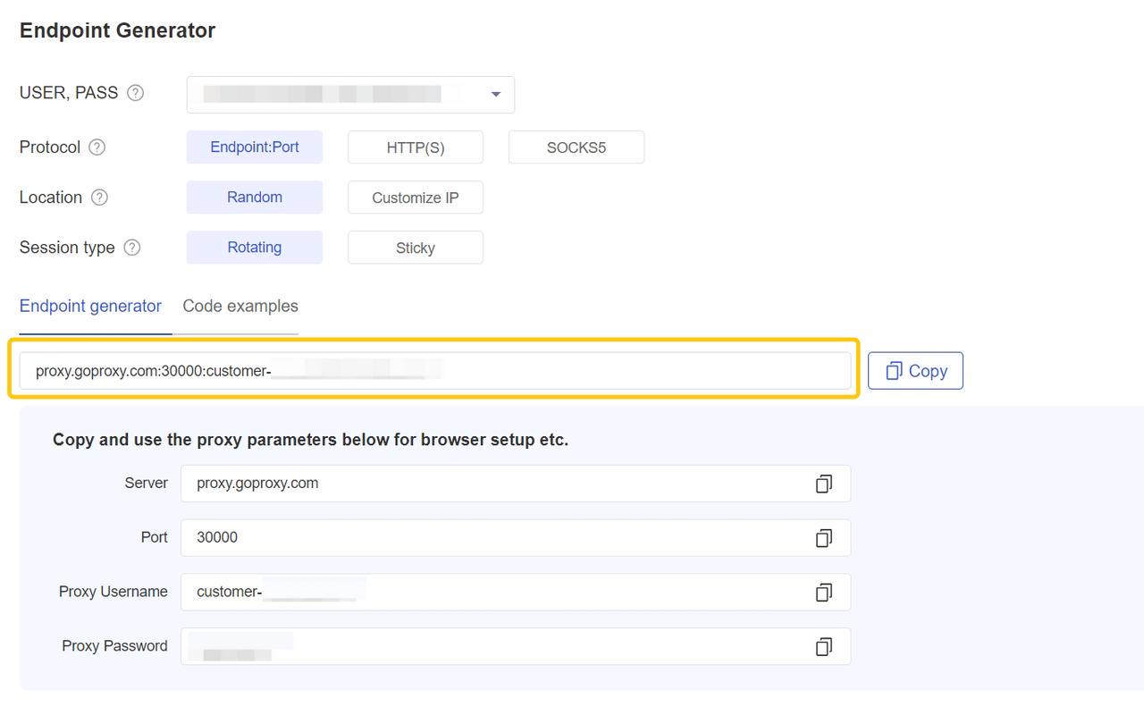 Access Your Proxy Credentials