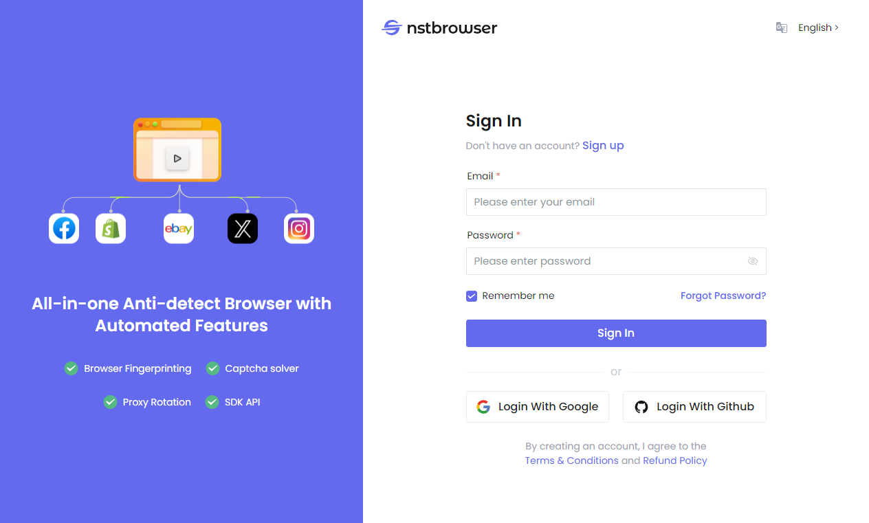 Create a NstBrowser Account