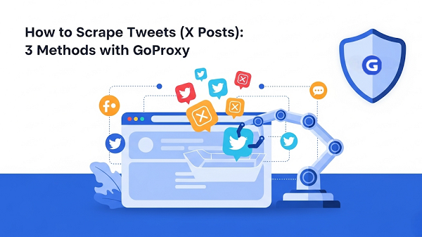 3 Methods to Scrape Tweets(X Posts) with GoProxy