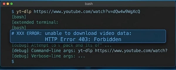 error unable to download video data http error 403 forbidden